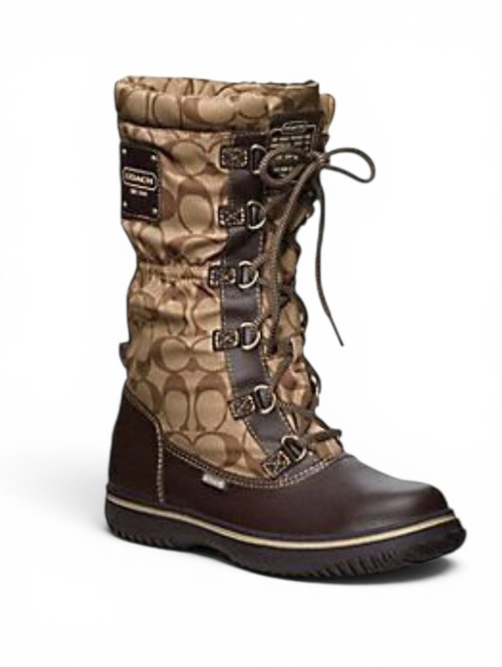 Coach Shaine Monogram Logo Lace-Up Winter Boot